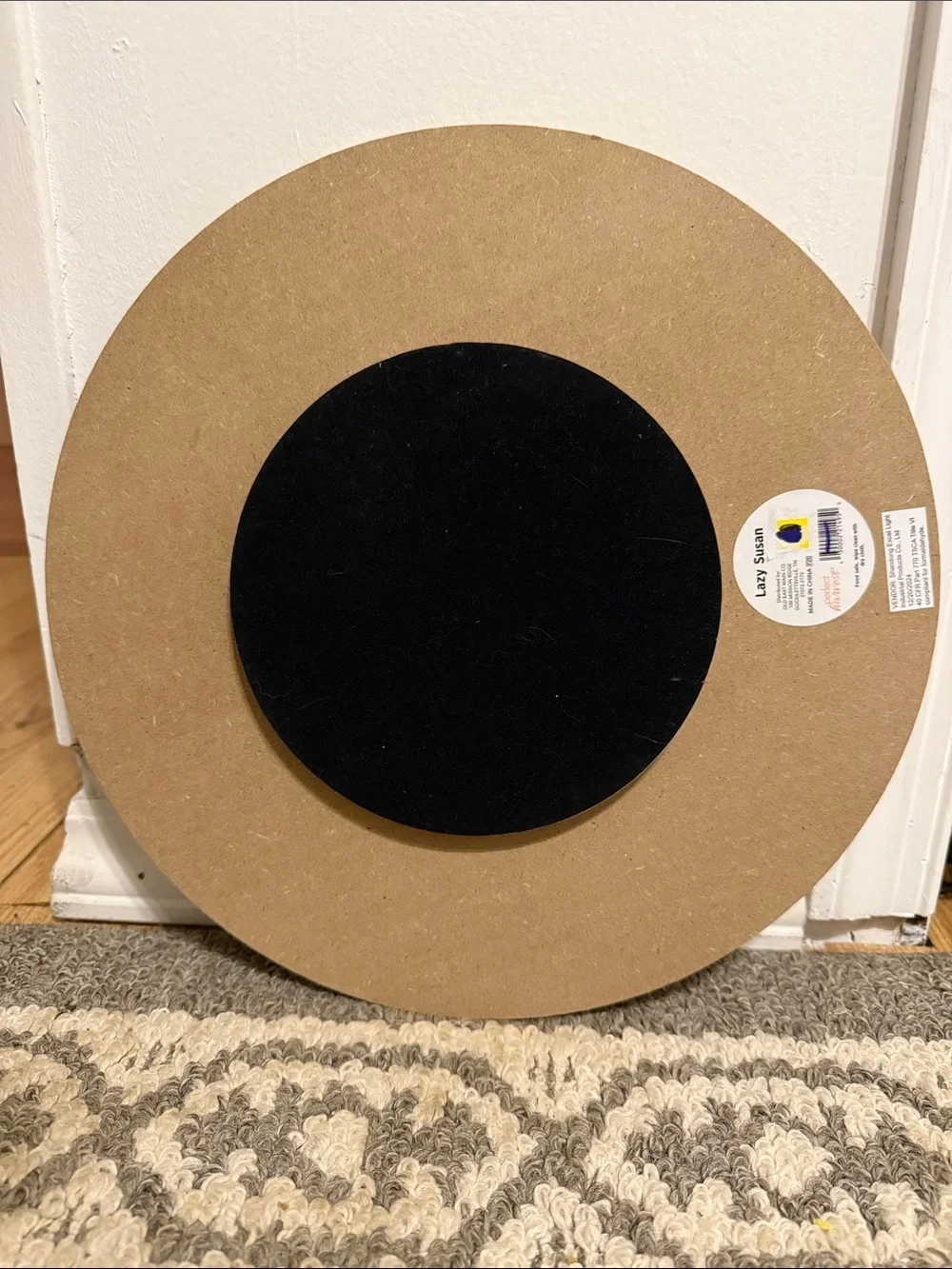 Hello Fall Round Wood Wall Sign - White on Natural Wood